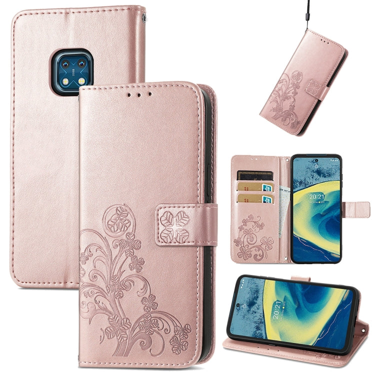 Four-leaf Clasp Embossed Buckle Mobile Phone Protection Leather Case with Lanyard & Card Slot & Wallet & Bracket Function, For Nokia XR 20, For Nokia C01 Plus, For Huawei Maimang 10 SE, For Asus Zenfone 8 Flip