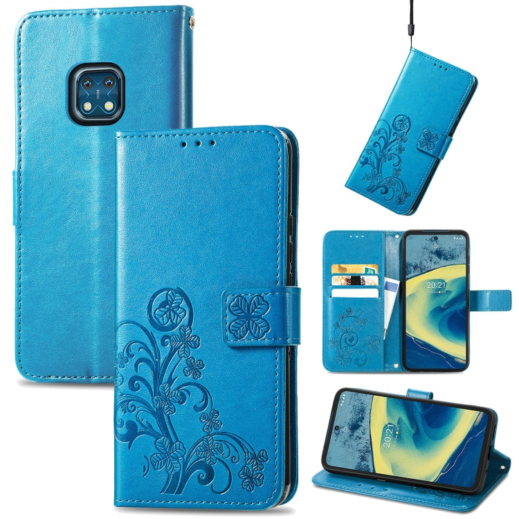 Four-leaf Clasp Embossed Buckle Mobile Phone Protection Leather Case with Lanyard & Card Slot & Wallet & Bracket Function, For Nokia XR 20, For Nokia C01 Plus, For Huawei Maimang 10 SE, For Asus Zenfone 8 Flip
