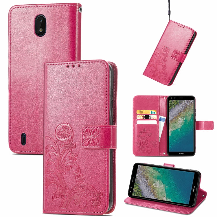 Four-leaf Clasp Embossed Buckle Mobile Phone Protection Leather Case with Lanyard & Card Slot & Wallet & Bracket Function, For Nokia XR 20, For Nokia C01 Plus, For Huawei Maimang 10 SE, For Asus Zenfone 8 Flip