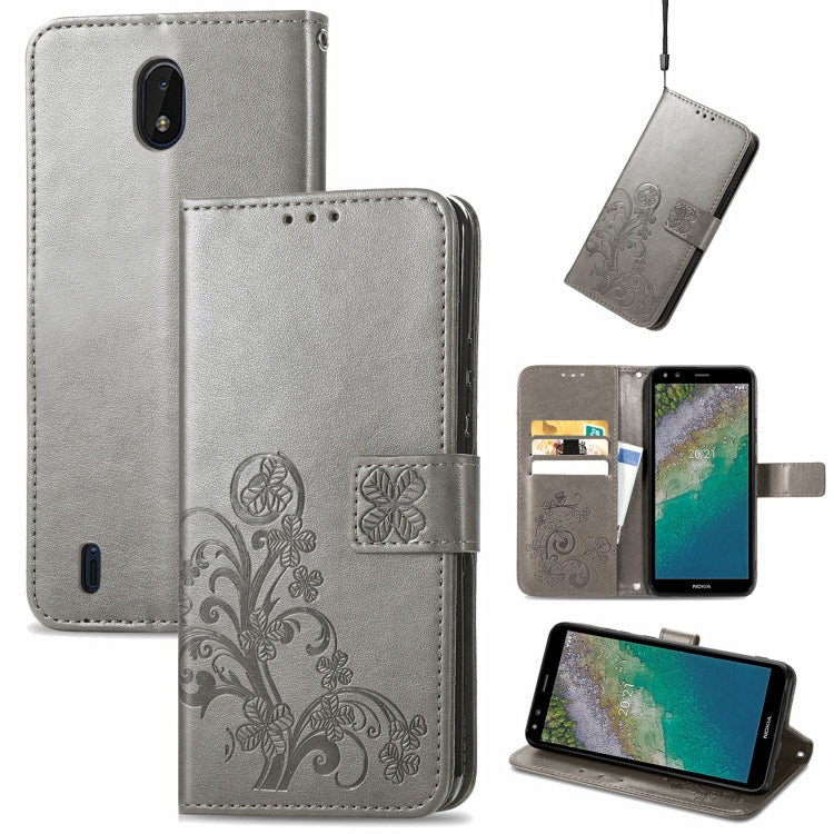 Four-leaf Clasp Embossed Buckle Mobile Phone Protection Leather Case with Lanyard & Card Slot & Wallet & Bracket Function, For Nokia XR 20, For Nokia C01 Plus, For Huawei Maimang 10 SE, For Asus Zenfone 8 Flip