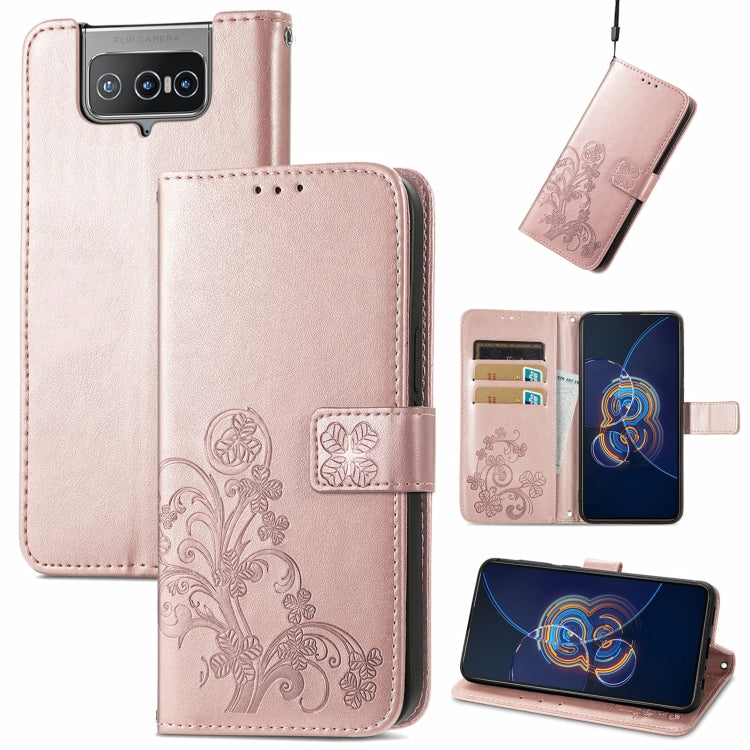 Four-leaf Clasp Embossed Buckle Mobile Phone Protection Leather Case with Lanyard & Card Slot & Wallet & Bracket Function, For Nokia XR 20, For Nokia C01 Plus, For Huawei Maimang 10 SE, For Asus Zenfone 8 Flip