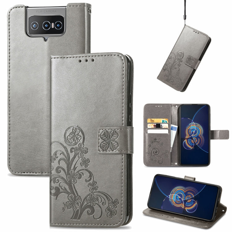 Four-leaf Clasp Embossed Buckle Mobile Phone Protection Leather Case with Lanyard & Card Slot & Wallet & Bracket Function, For Nokia XR 20, For Nokia C01 Plus, For Huawei Maimang 10 SE, For Asus Zenfone 8 Flip