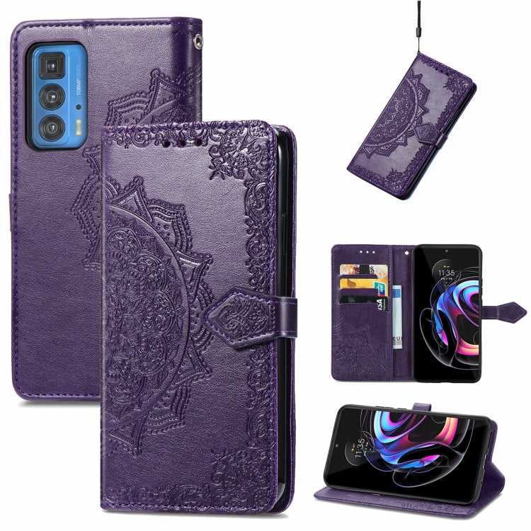 Mandala Embossing Pattern Horizontal Flip Leather Case with Holder & Card Slots & Wallet & Lanyard, For Motorola Edge 20 Pro