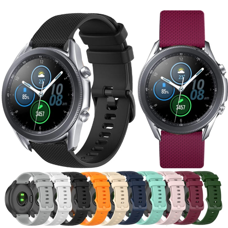 20mm Checkered Silicone Strap, For Samsung Galaxy Watch 3 41mm, For Samsung Galaxy Watch Active 2 40mm / 44mm
