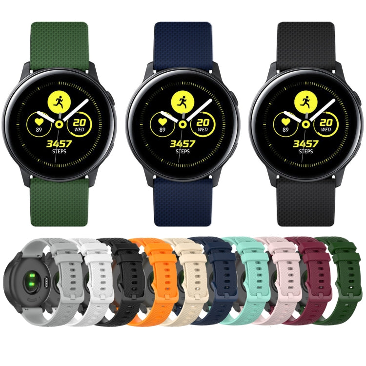 20mm Checkered Silicone Strap, For Samsung Galaxy Watch Active 40mm, For Samsung Galaxy Watch 42mm