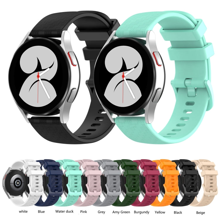 20mm Carbon Fiber Striped Silicone Strap, For Samsung Galaxy Watch 4 40mm / 44mm, For Samsung Galaxy Watch 4 Classic 42mm / 46mm