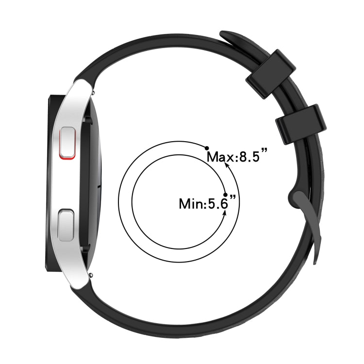 20mm Carbon Fiber Striped Silicone Strap, For Samsung Galaxy Watch 4 40mm / 44mm, For Samsung Galaxy Watch 4 Classic 42mm / 46mm