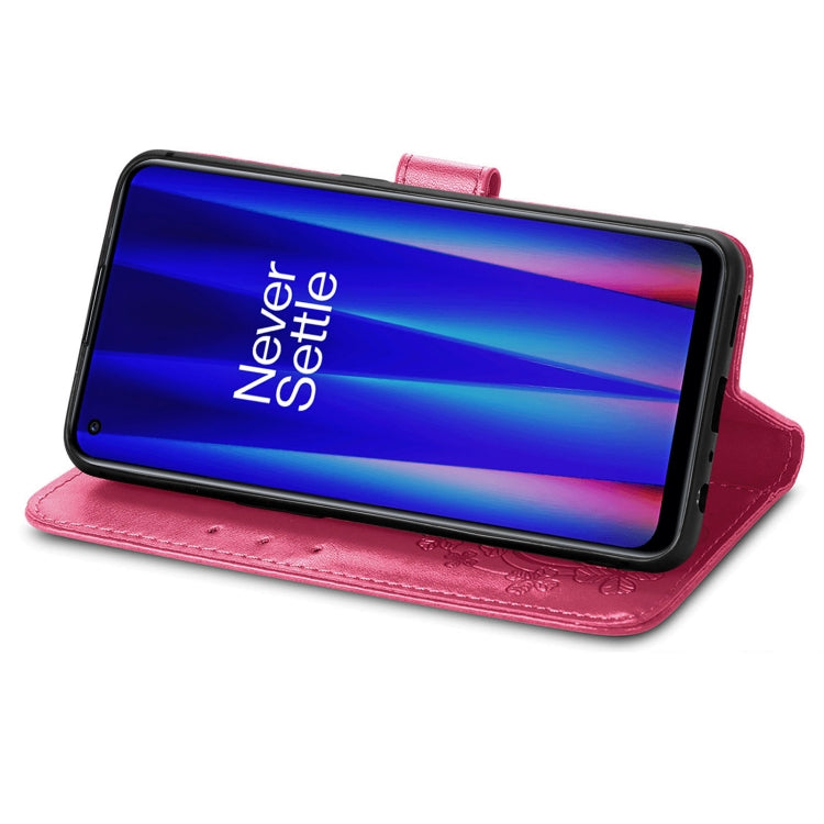 Four-leaf Clasp Embossed Buckle Leather Phone Case