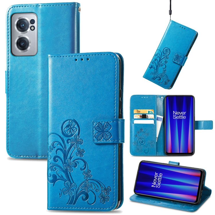 Four-leaf Clasp Embossed Buckle Leather Phone Case