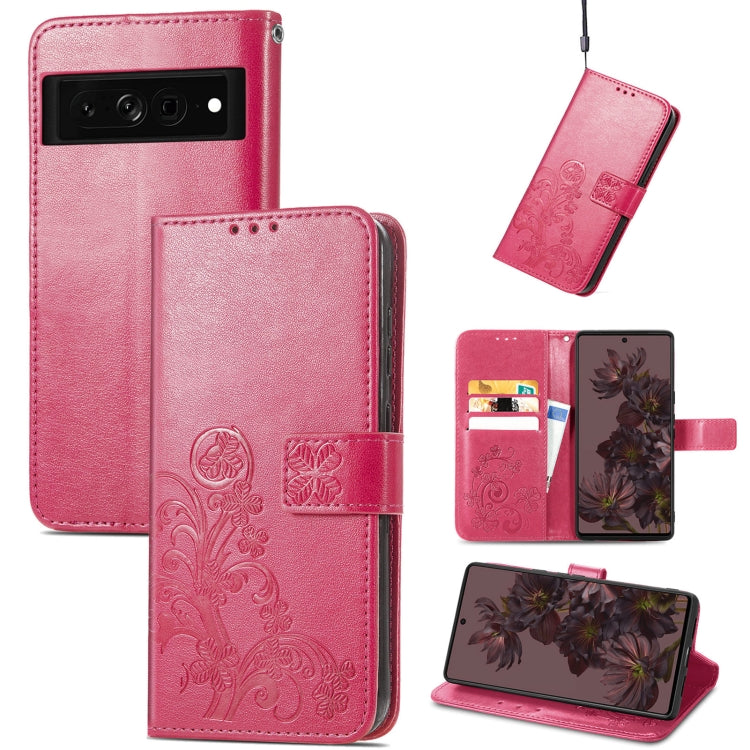 Four-leaf Clasp Embossed Buckle Leather Phone Case