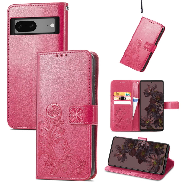 Four-leaf Clasp Embossed Buckle Leather Phone Case
