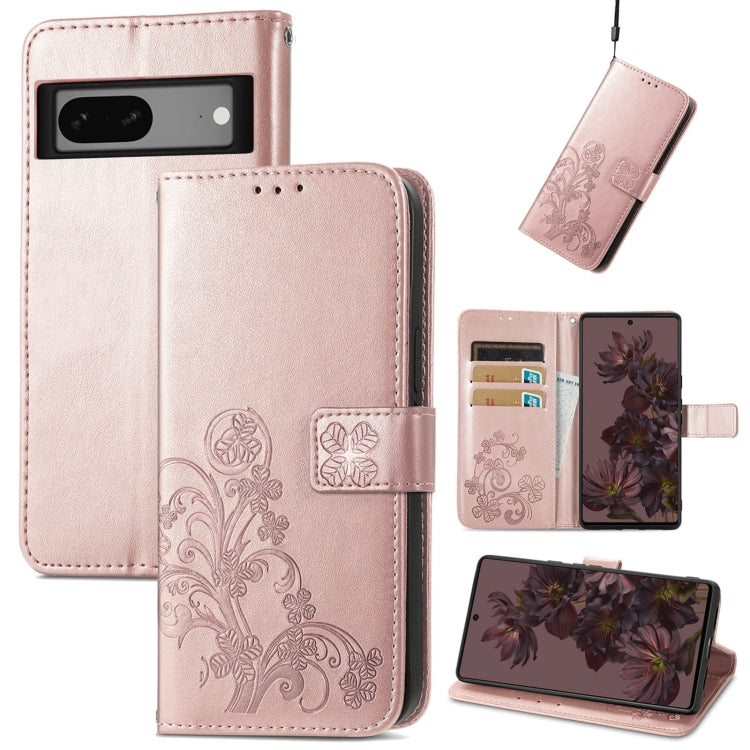 Four-leaf Clasp Embossed Buckle Leather Phone Case
