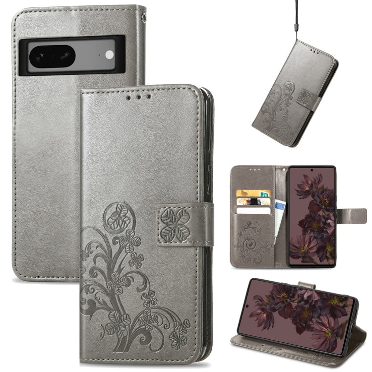 Four-leaf Clasp Embossed Buckle Leather Phone Case