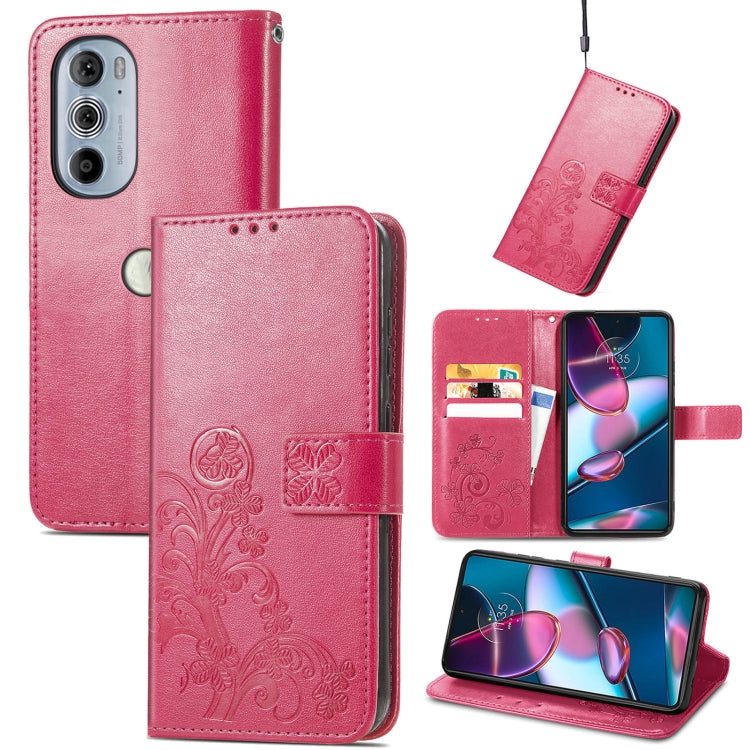 Four-leaf Clasp Embossed Buckle Leather Phone Case