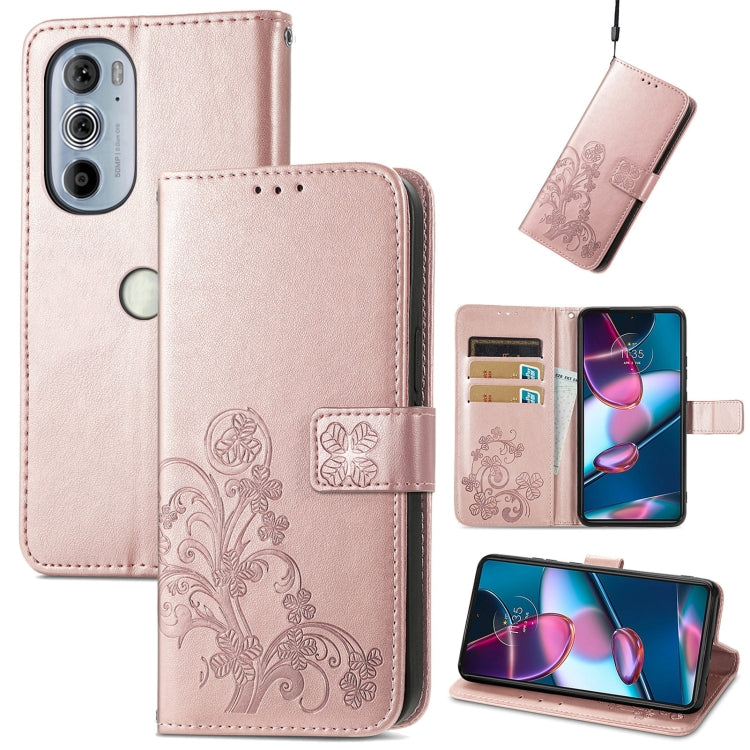 Four-leaf Clasp Embossed Buckle Leather Phone Case