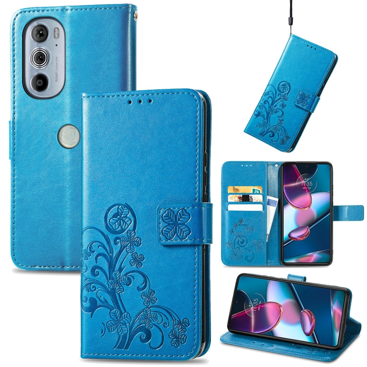 Four-leaf Clasp Embossed Buckle Leather Phone Case