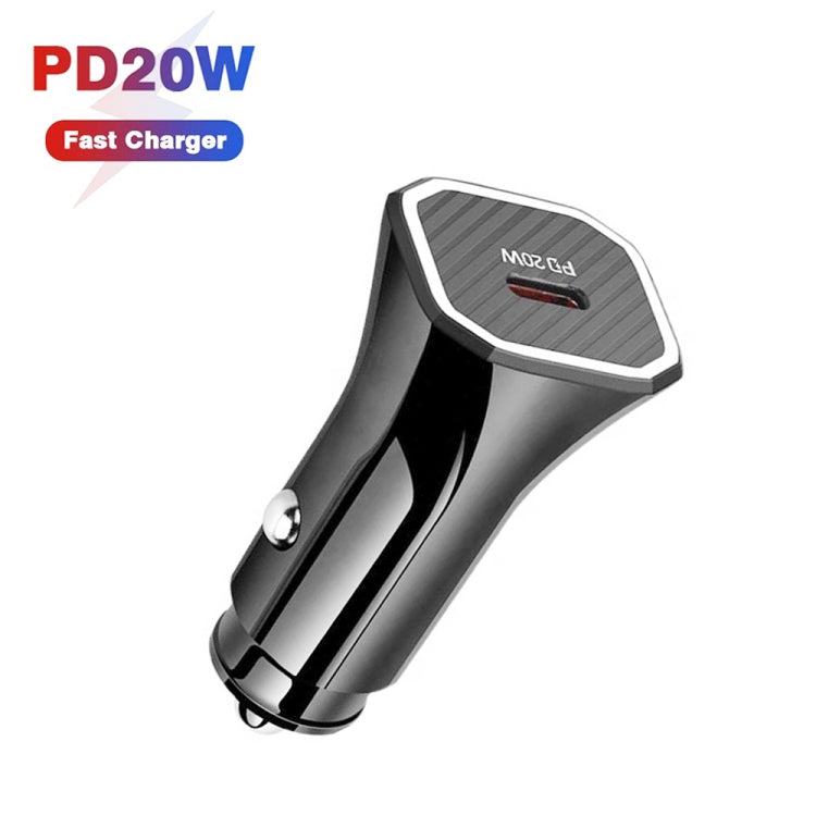 TE-P2 PD 20W Type-C Interface Car Charger, TE-P2 (Black), TE-P2 (White)