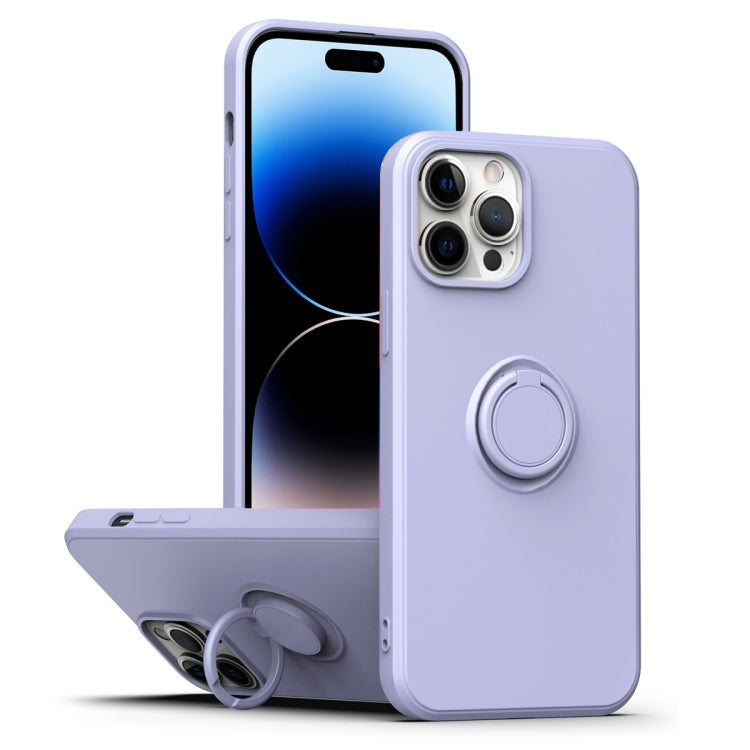 Ring Kickstand Silicone Phone Case, For iPhone 14 Pro