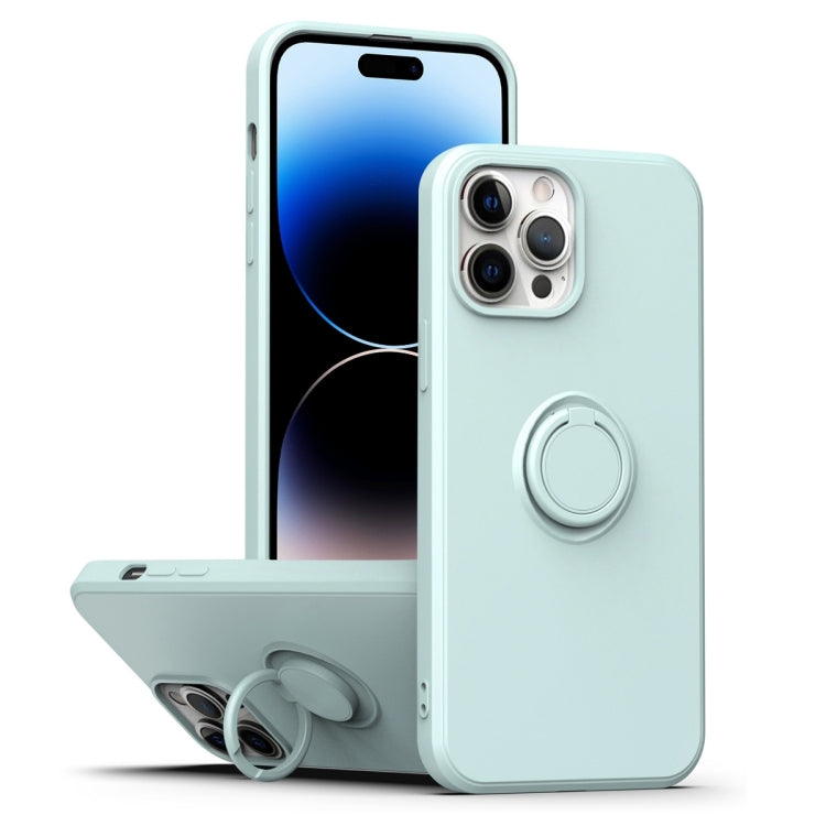 Ring Kickstand Silicone Phone Case, For iPhone 14 Pro