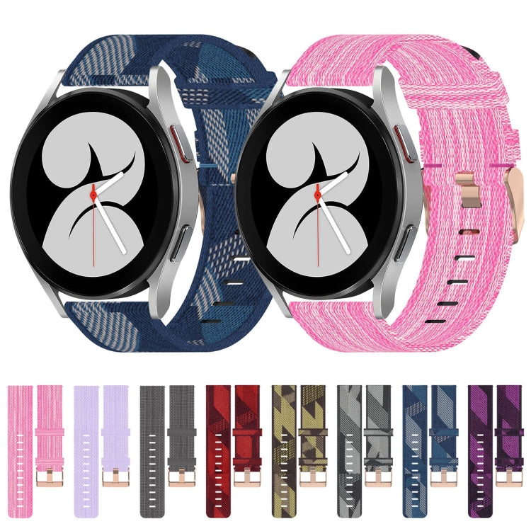 20mm Nylon Woven Watch Band, For Samsung Galaxy Watch 4 40mm, For Samsung Galaxy Watch 4 44mm, For Samsung Galaxy Watch 4 Classic 42mm