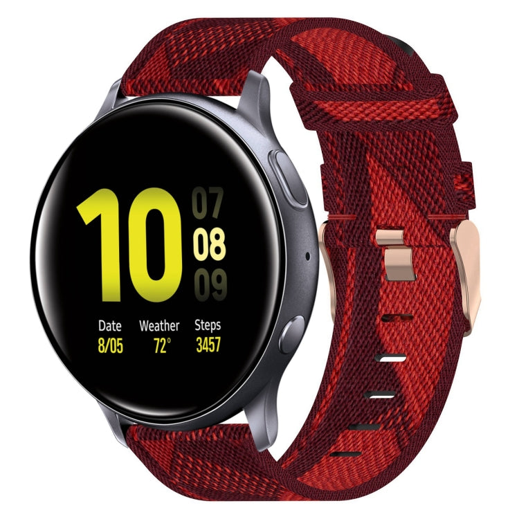 20mm Nylon Woven Watch Band, For Samsung Galaxy Watch 4 Classic 46mm, For Samsung Galaxy Watch 3 41mm, For Samsung Galaxy Watch Active 2 40mm