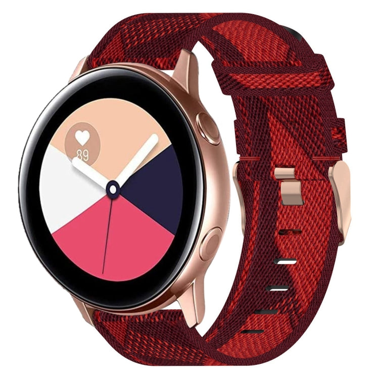 20mm Nylon Woven Watch Band, For Samsung Galaxy Watch Active 2 44mm, For Samsung Galaxy Watch Active 40mm, For Samsung Galaxy Watch 42mm