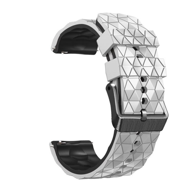 22mm Football Pattern Two-Color Silicone Strap, For Samsung Galaxy Watch3 45mm, For Samsung Galaxy Watch 46mm