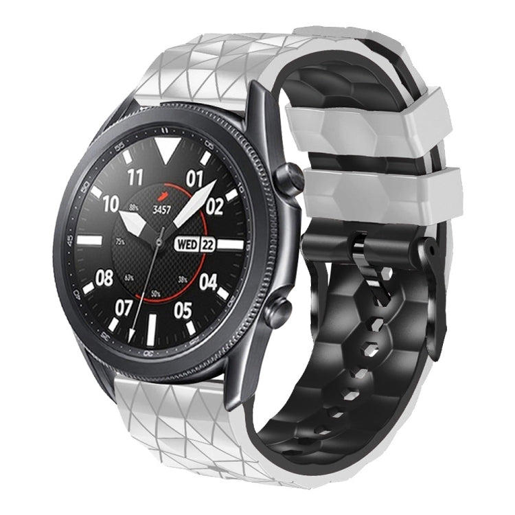 22mm Football Pattern Two-Color Silicone Strap, For Samsung Galaxy Watch3 45mm, For Samsung Galaxy Watch 46mm