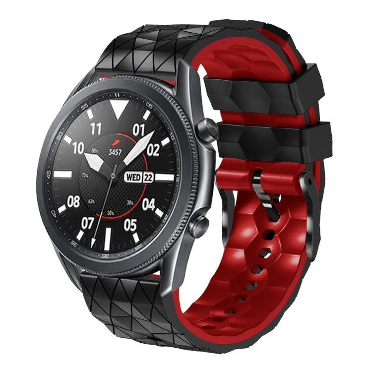 22mm Football Pattern Two-Color Silicone Strap, For Samsung Galaxy Watch3 45mm, For Samsung Galaxy Watch 46mm