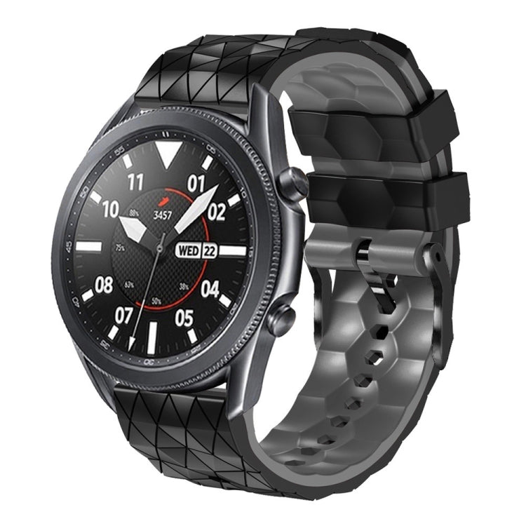 22mm Football Pattern Two-Color Silicone Strap, For Samsung Galaxy Watch3 45mm, For Samsung Galaxy Watch 46mm