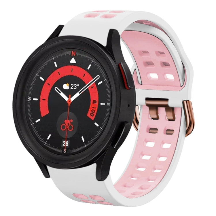 20mm Breathable Two-Color Silicone Watch Band, For Samsung Galaxy Watch 5 40mm