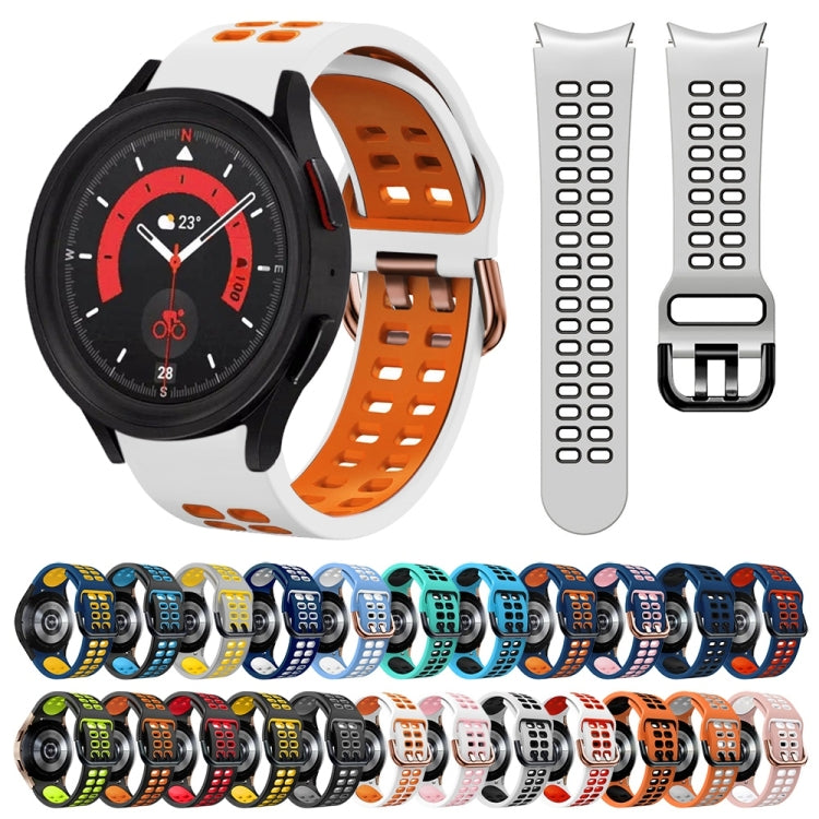 20mm Breathable Two-Color Silicone Watch Band, For Samsung Galaxy Watch 5 40mm
