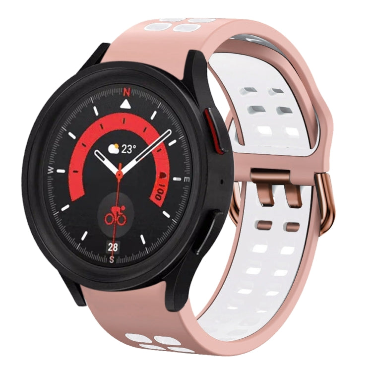 20mm Breathable Two-Color Silicone Watch Band, For Samsung Galaxy Watch 5 44mm