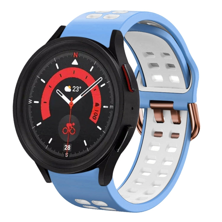 20mm Breathable Two-Color Silicone Watch Band, For Samsung Galaxy Watch 5 44mm