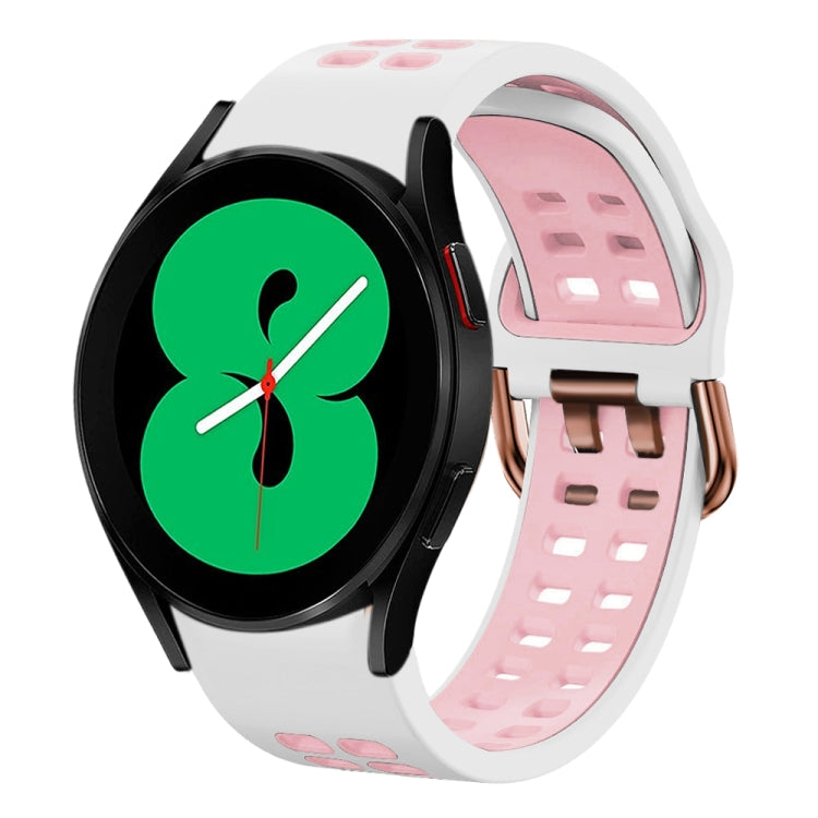20mm Breathable Two-Color Silicone Watch Band, For Samsung Galaxy Watch 4 44mm