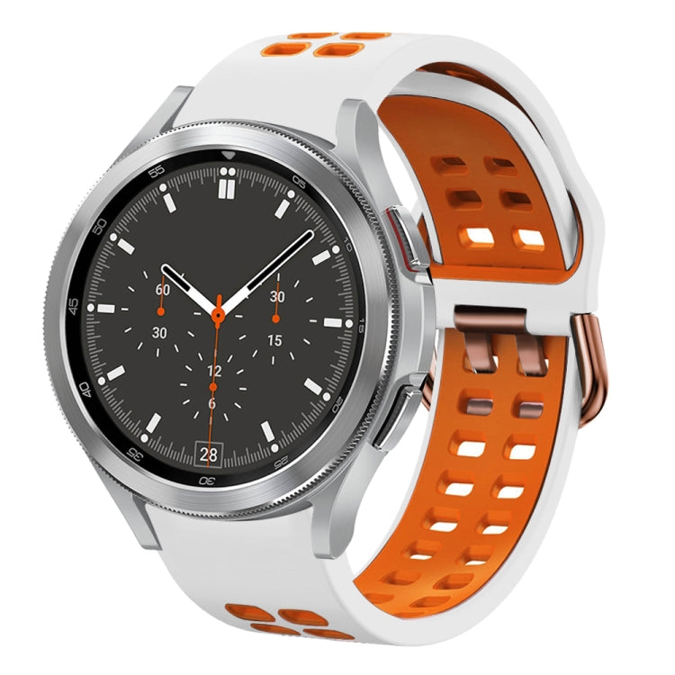 20mm Breathable Two-Color Silicone Watch Band, For Samsung Galaxy Watch 4 Classic 46mm