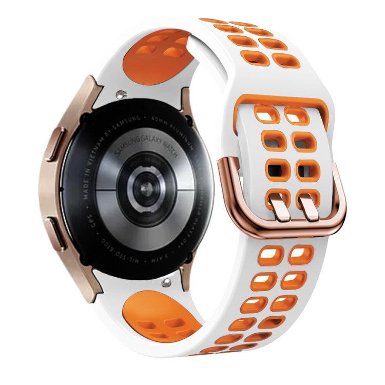20mm Breathable Two-Color Silicone Watch Band, For Samsung Galaxy Watch 4 Classic 46mm