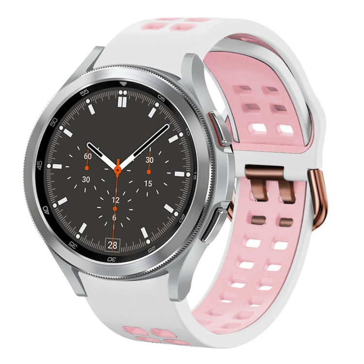 20mm Breathable Two-Color Silicone Watch Band, For Samsung Galaxy Watch 4 Classic 46mm