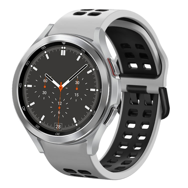 20mm Breathable Two-Color Silicone Watch Band, For Samsung Galaxy Watch 4 Classic 46mm