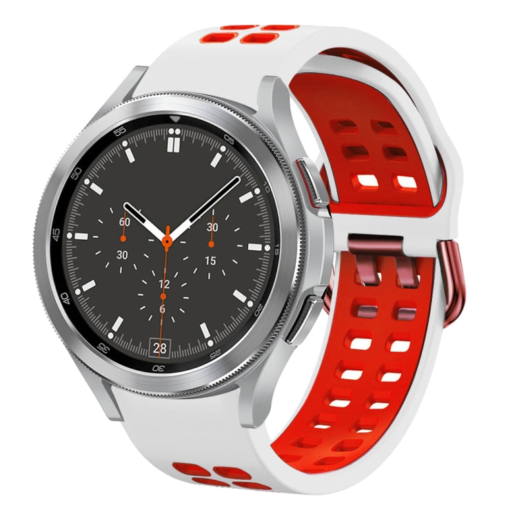 20mm Breathable Two-Color Silicone Watch Band, For Samsung Galaxy Watch 4 Classic 46mm