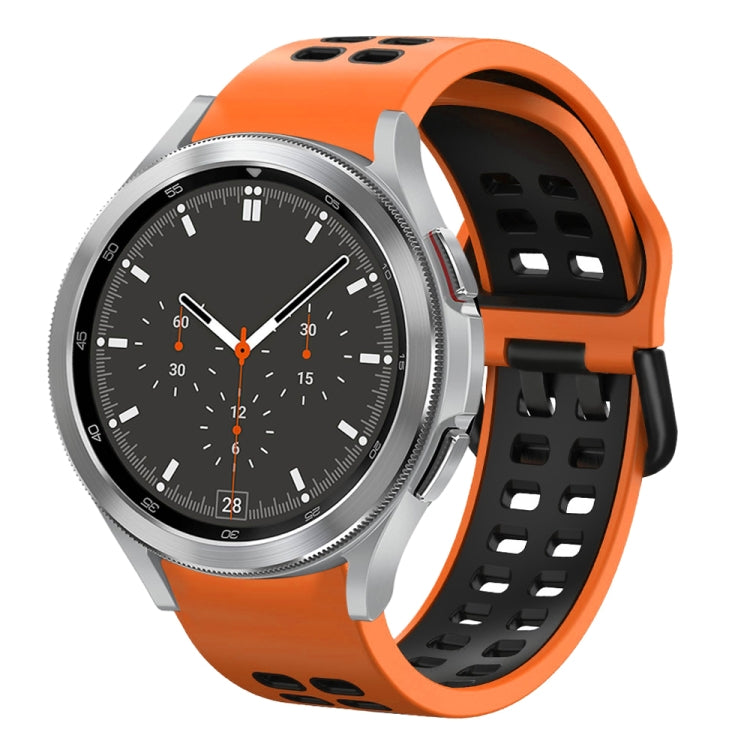 20mm Breathable Two-Color Silicone Watch Band, For Samsung Galaxy Watch 4 Classic 46mm