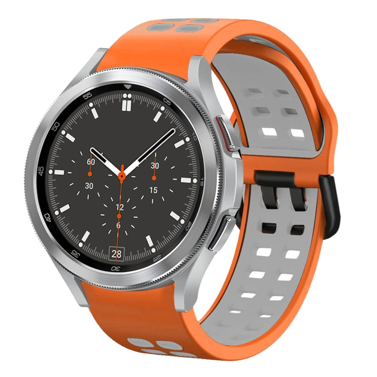 20mm Breathable Two-Color Silicone Watch Band, For Samsung Galaxy Watch 4 Classic 46mm