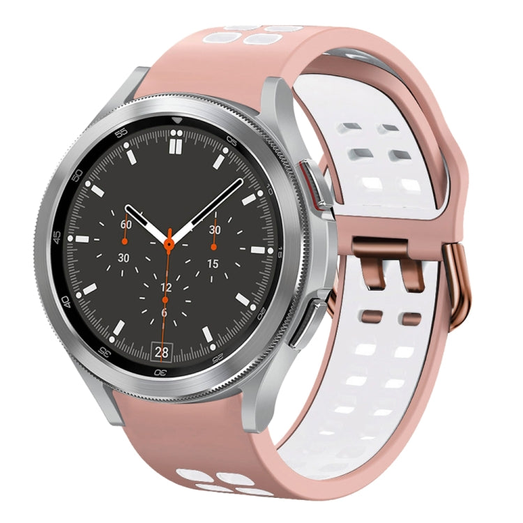 20mm Breathable Two-Color Silicone Watch Band, For Samsung Galaxy Watch 4 Classic 46mm