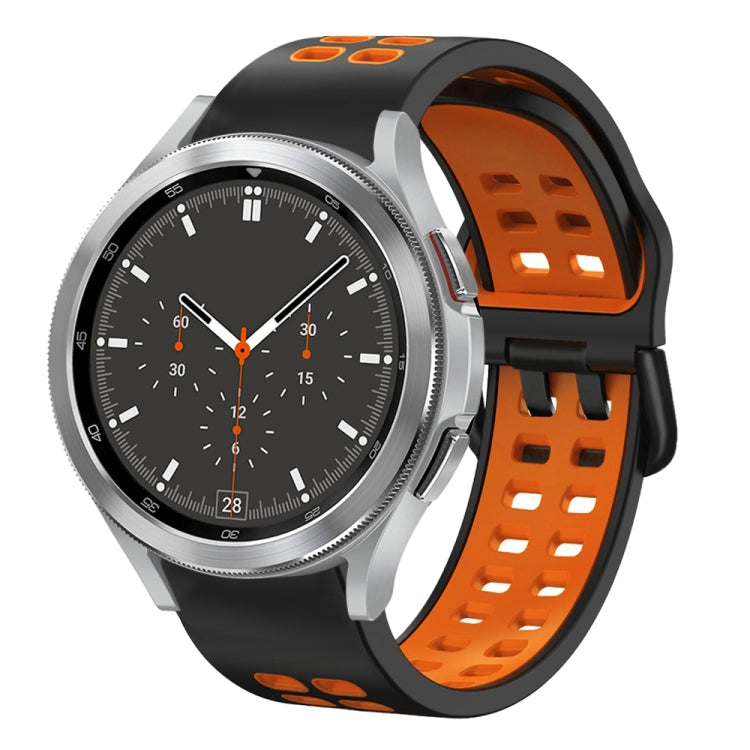 20mm Breathable Two-Color Silicone Watch Band, For Samsung Galaxy Watch 4 Classic 46mm