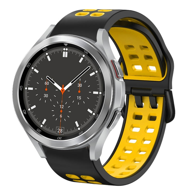 20mm Breathable Two-Color Silicone Watch Band, For Samsung Galaxy Watch 4 Classic 46mm