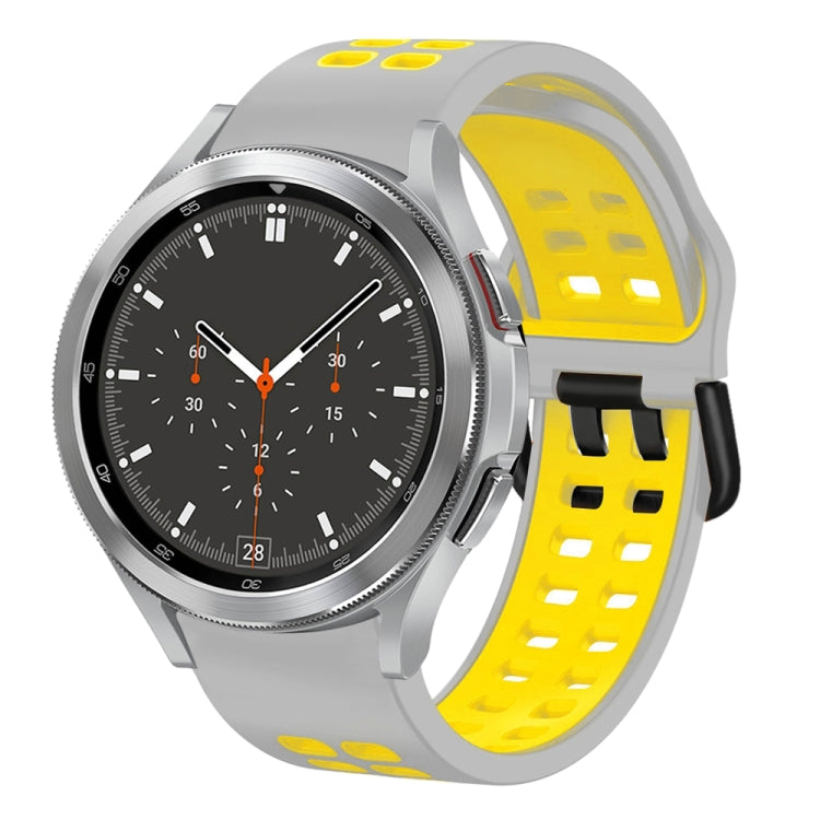 20mm Breathable Two-Color Silicone Watch Band, For Samsung Galaxy Watch 4 Classic 46mm