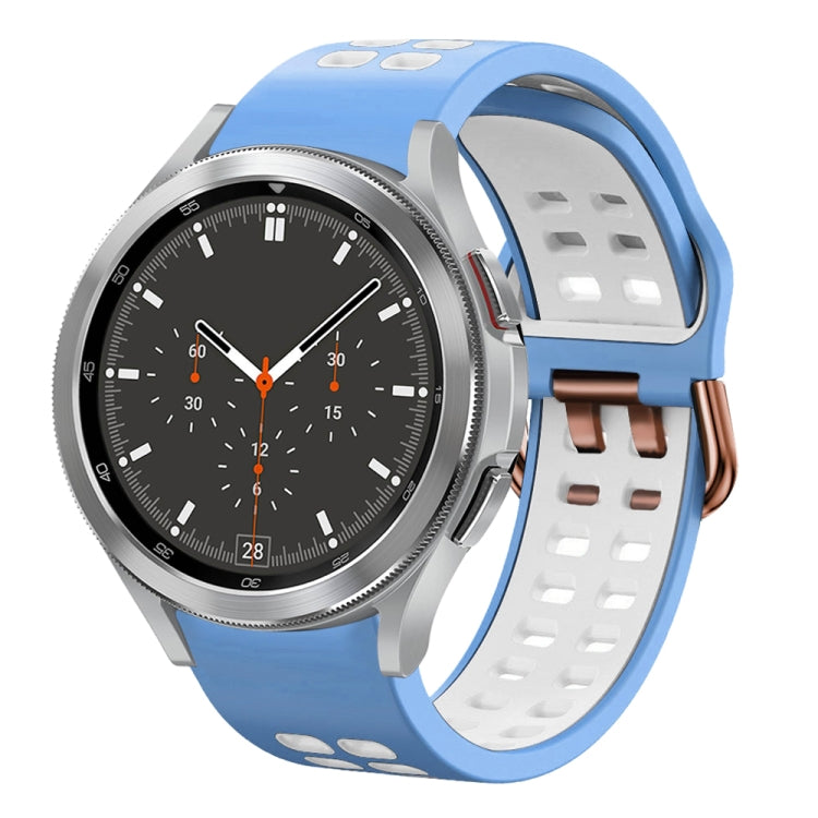 20mm Breathable Two-Color Silicone Watch Band, For Samsung Galaxy Watch 4 Classic 46mm