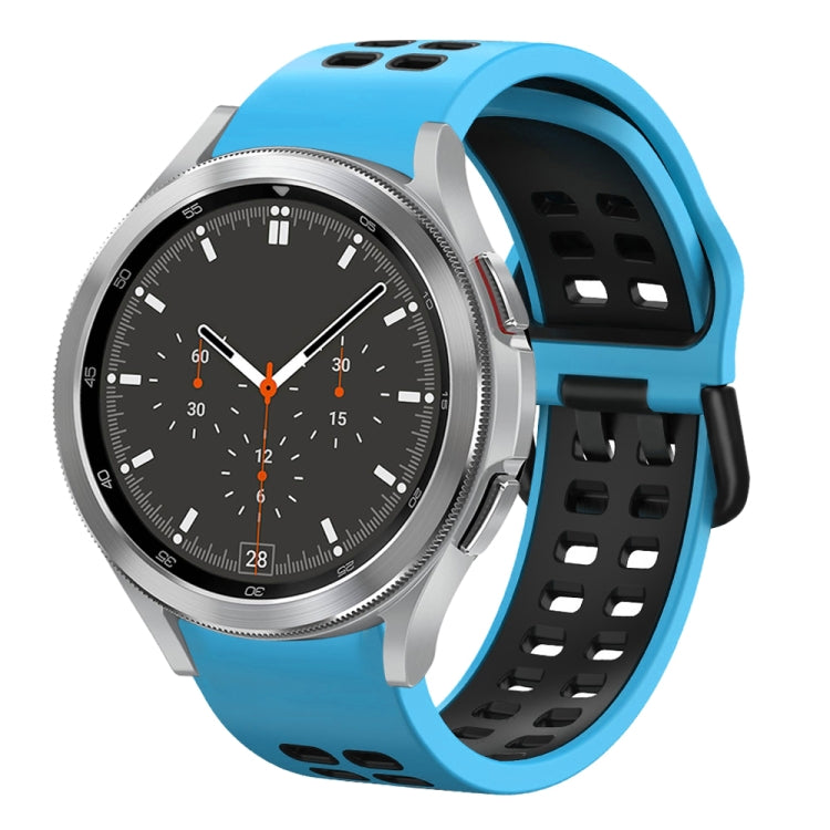 20mm Breathable Two-Color Silicone Watch Band, For Samsung Galaxy Watch 4 Classic 46mm