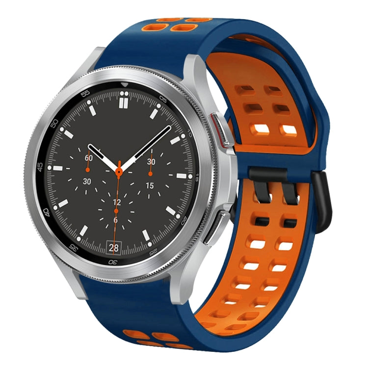 20mm Breathable Two-Color Silicone Watch Band, For Samsung Galaxy Watch 4 Classic 46mm