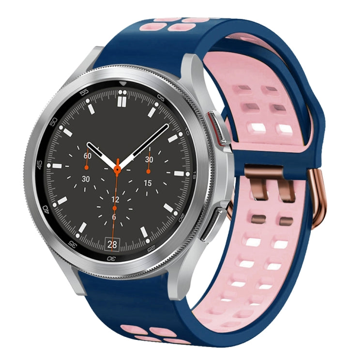 20mm Breathable Two-Color Silicone Watch Band, For Samsung Galaxy Watch 4 Classic 46mm